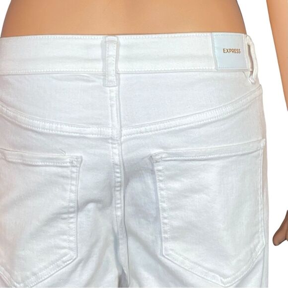 Express White Denim Jeans Bootcut High Rise Womens Size 8R w Pockets - Picture 5 of 8